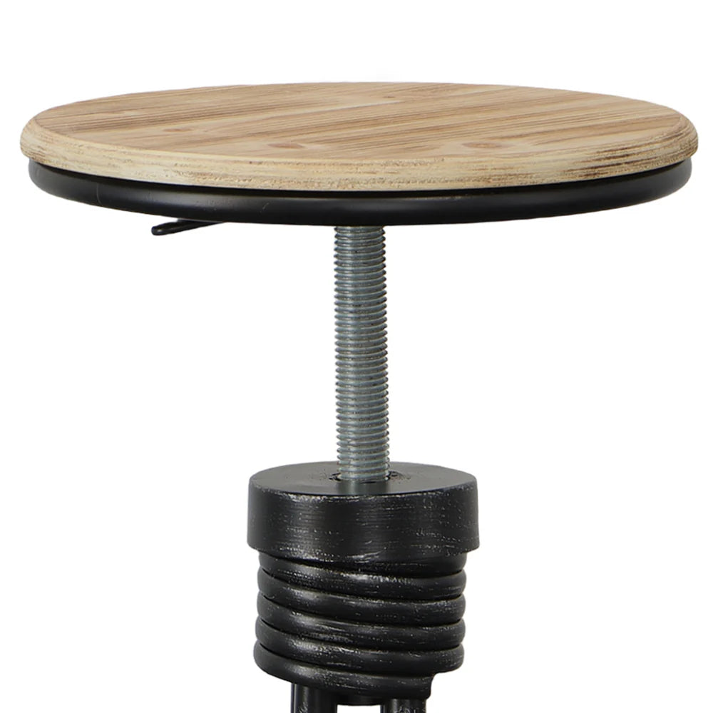 Vintage Metal Frame Swivel Counter Bar Stool with Round Padded Seat for Home Bar - Brown and Gray