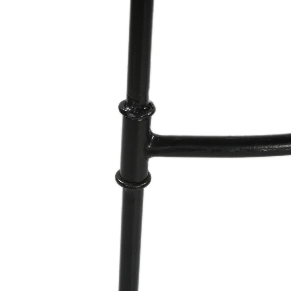 Tiva 30-Inch Handcrafted Barstool – Natural Brown Mango Wood Saddle Seat with Black Metal Base – Perfect for Game Room and Home Bar Accessories