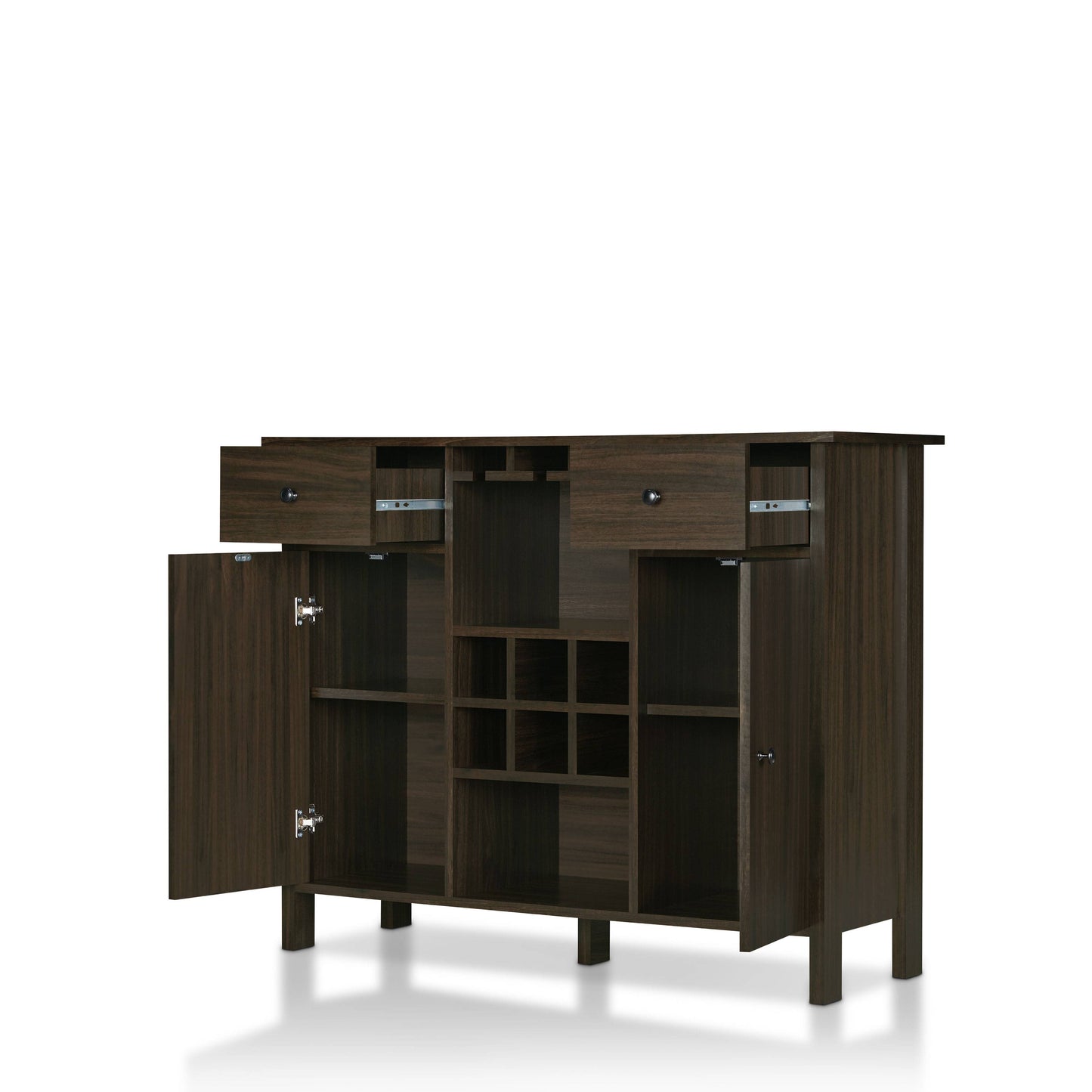 Claus Multi-Storage Buffet Table, Versatile Home Bar & Cabinet