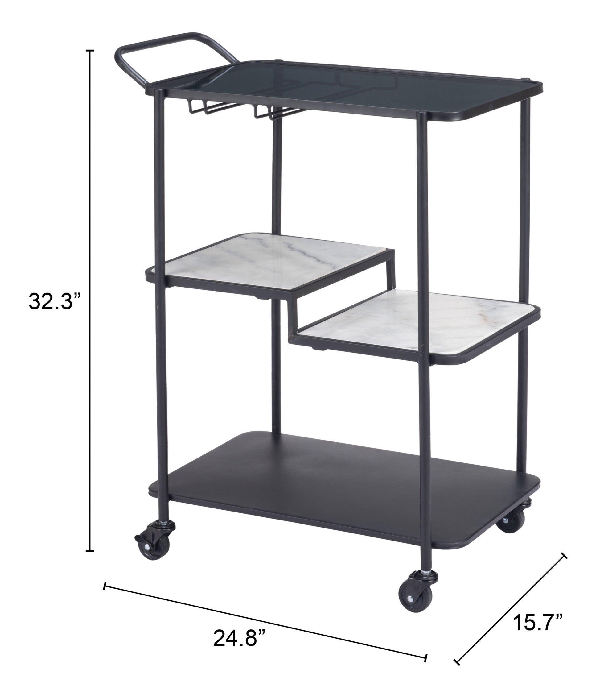 Constanza Bar Cart & Serving Cart - Black