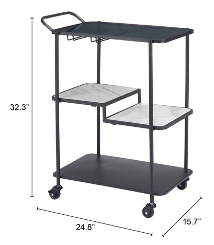 Constanza Bar Cart & Serving Cart - Black