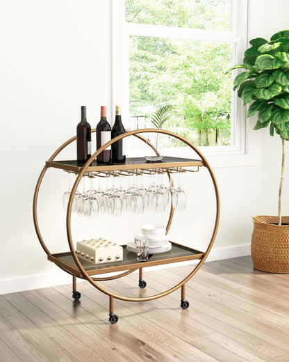 Arc Bar Cart & Serving Cart – Brass & Black