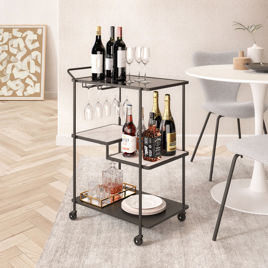 Constanza Bar Cart & Serving Cart - Black