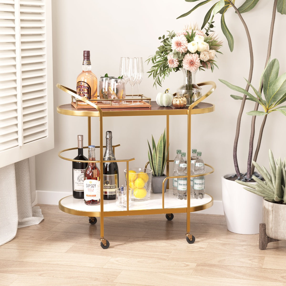 Antalya Bar Cart & Serving Cart – Multicolor