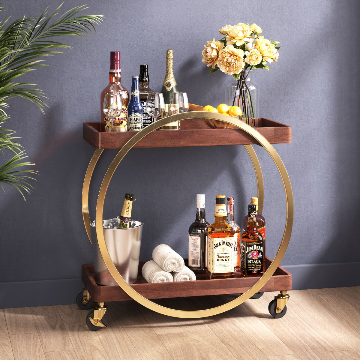 Arenas Bar and Serving Cart – Brown
