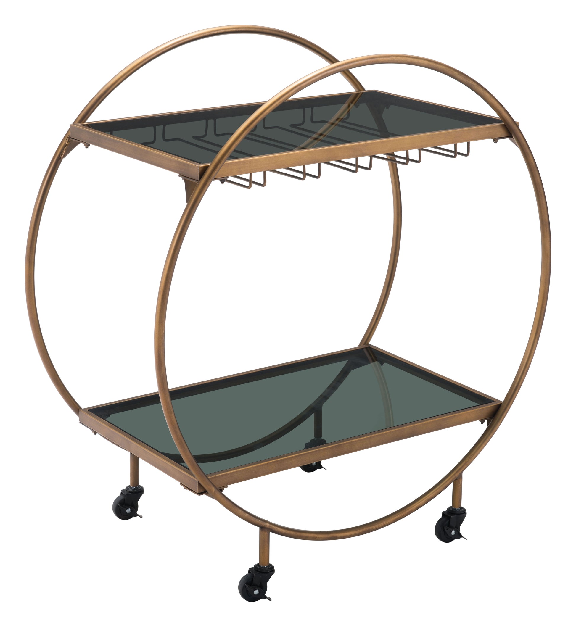 Arc Bar Cart & Serving Cart – Brass & Black