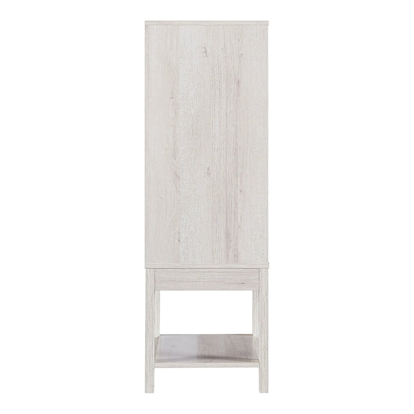Doxnar Multi-Storage Wine Cabinet in White Oak Stylish Home Bar and Cabinet