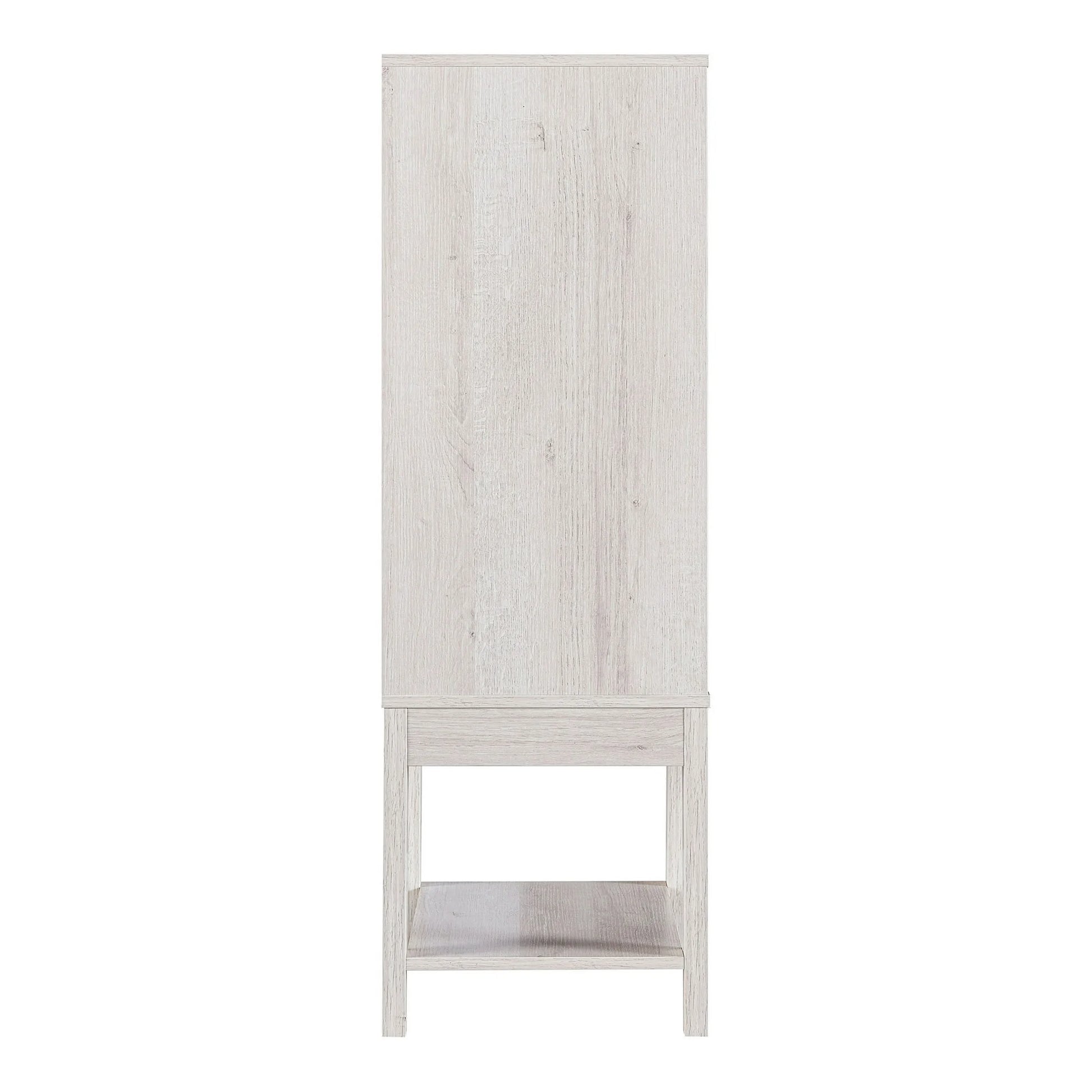 Doxnar Multi-Storage Wine Cabinet in White Oak Stylish Home Bar and Cabinet