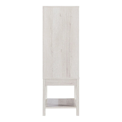 Doxnar Multi-Storage Wine Cabinet in White Oak Stylish Home Bar and Cabinet
