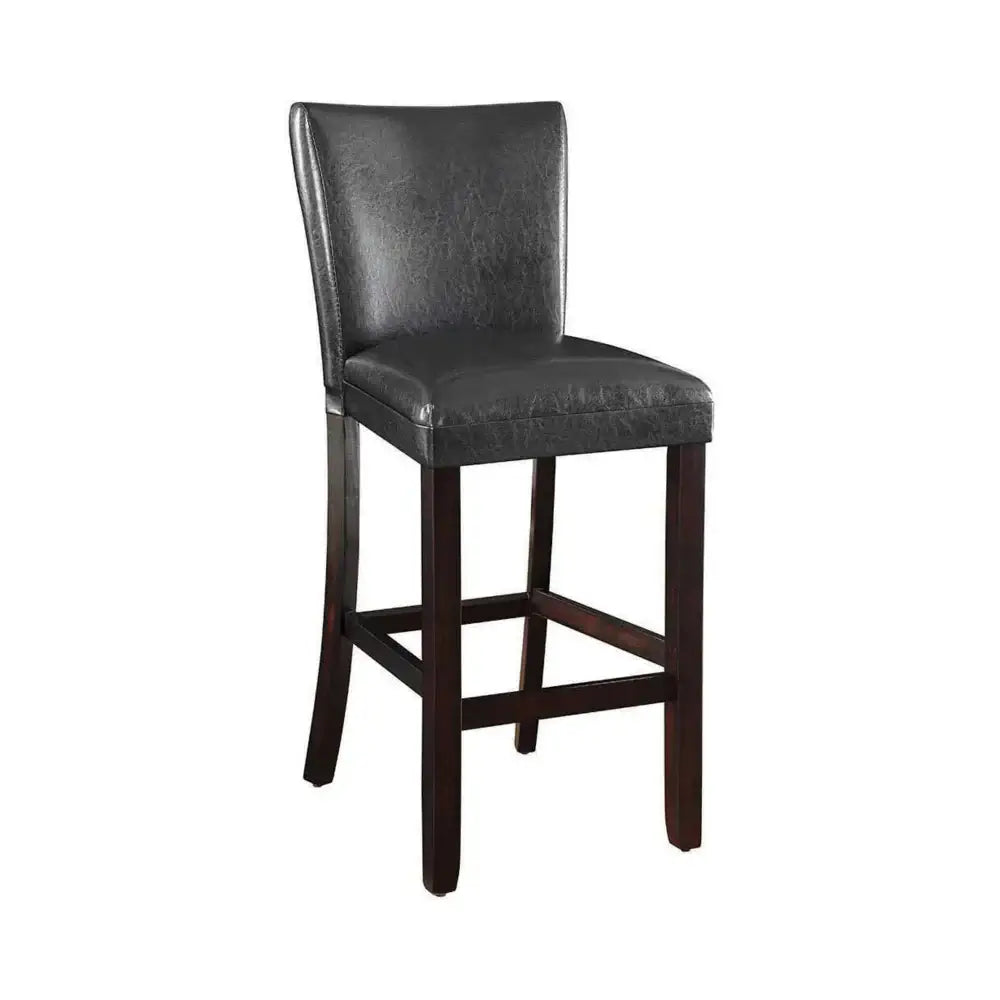 29 Inch Comfortable Wood Bar Stool, Set of 2, Cappuccino Brown, Black – Perfect for Your Home Bar
