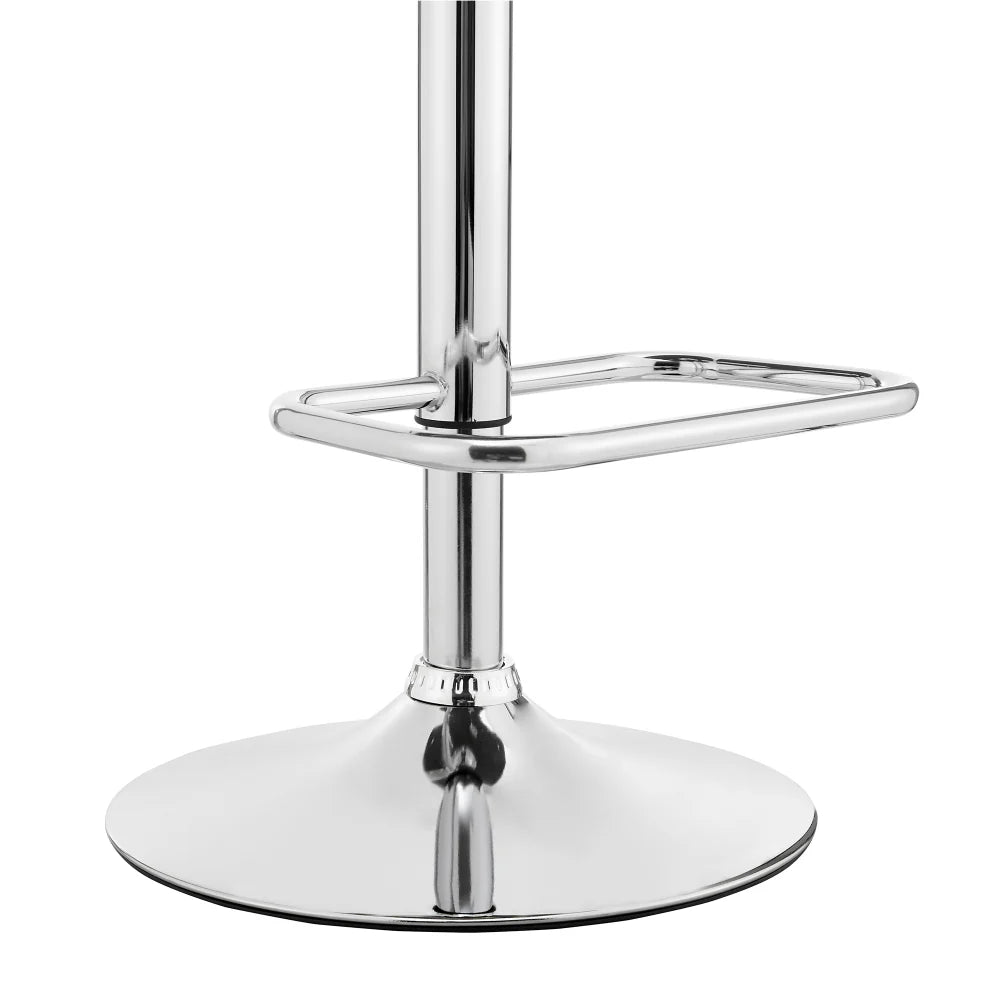 Adjustable Bar Stool with Faux Leather – Black and Silver, Perfect for Your Home Bar
