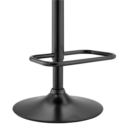 Adjustable Bar Stool for Home Bar – Sleek Black and Gray Faux Leather with Metal Frame