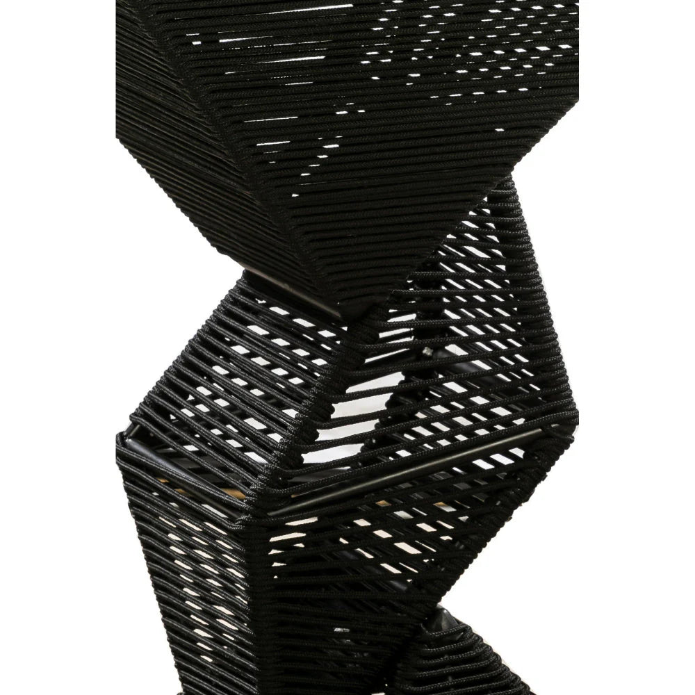 Metal Rope Bar Table: Geometric Elegance for Modern Outdoor Spaces – Black