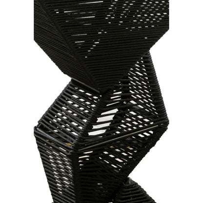 Metal Rope Bar Table: Geometric Elegance for Modern Outdoor Spaces – Black