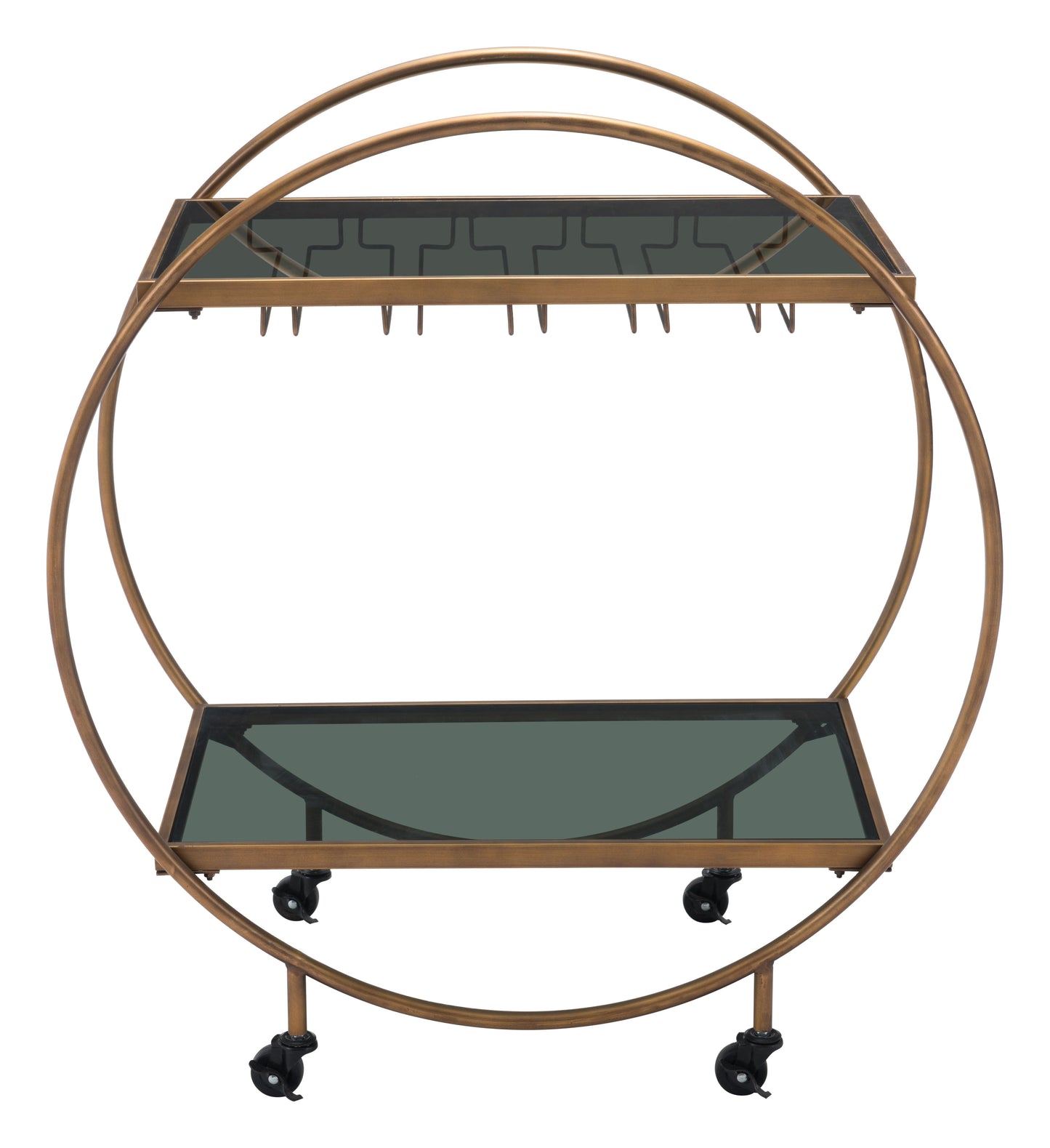 Arc Bar Cart & Serving Cart – Brass & Black