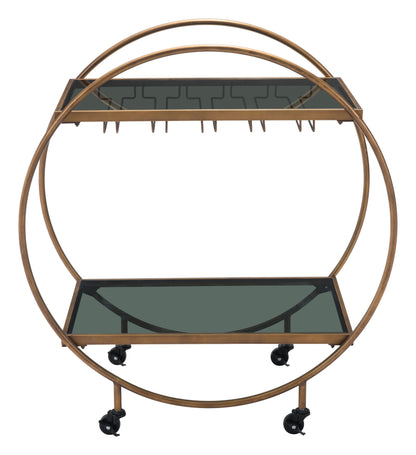 Arc Bar Cart & Serving Cart – Brass & Black