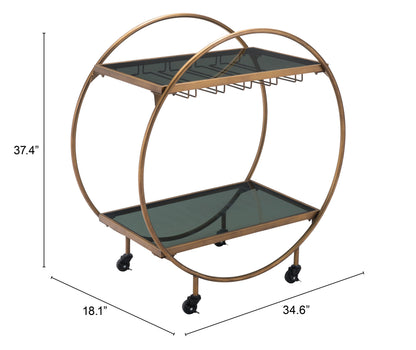 Arc Bar Cart & Serving Cart – Brass & Black