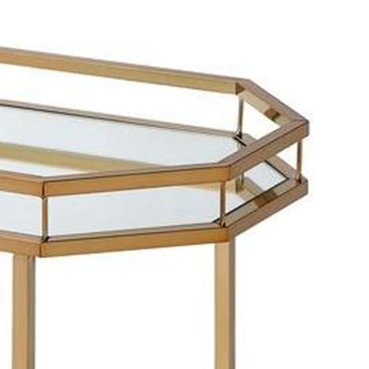 Gold & Mirror Metal Bar Cart - Elegant Serving Cart for Stylish Entertaining