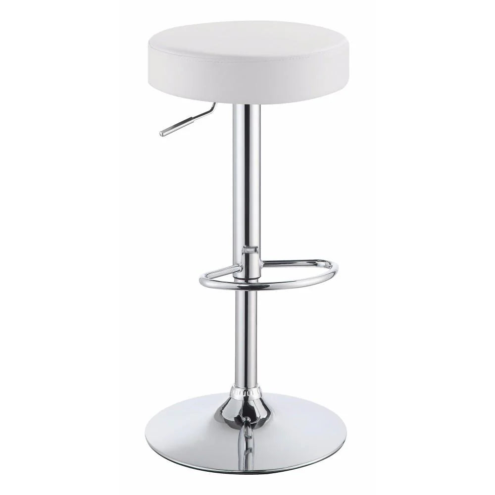 Backless Adjustable Bar Stool Stylish and Elegant - Modern Home Bar Furniture in White