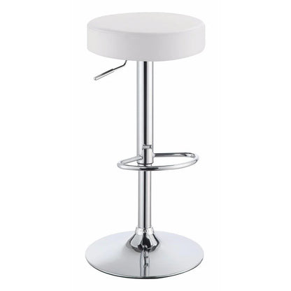 Backless Adjustable Bar Stool Stylish and Elegant - Modern Home Bar Furniture in White