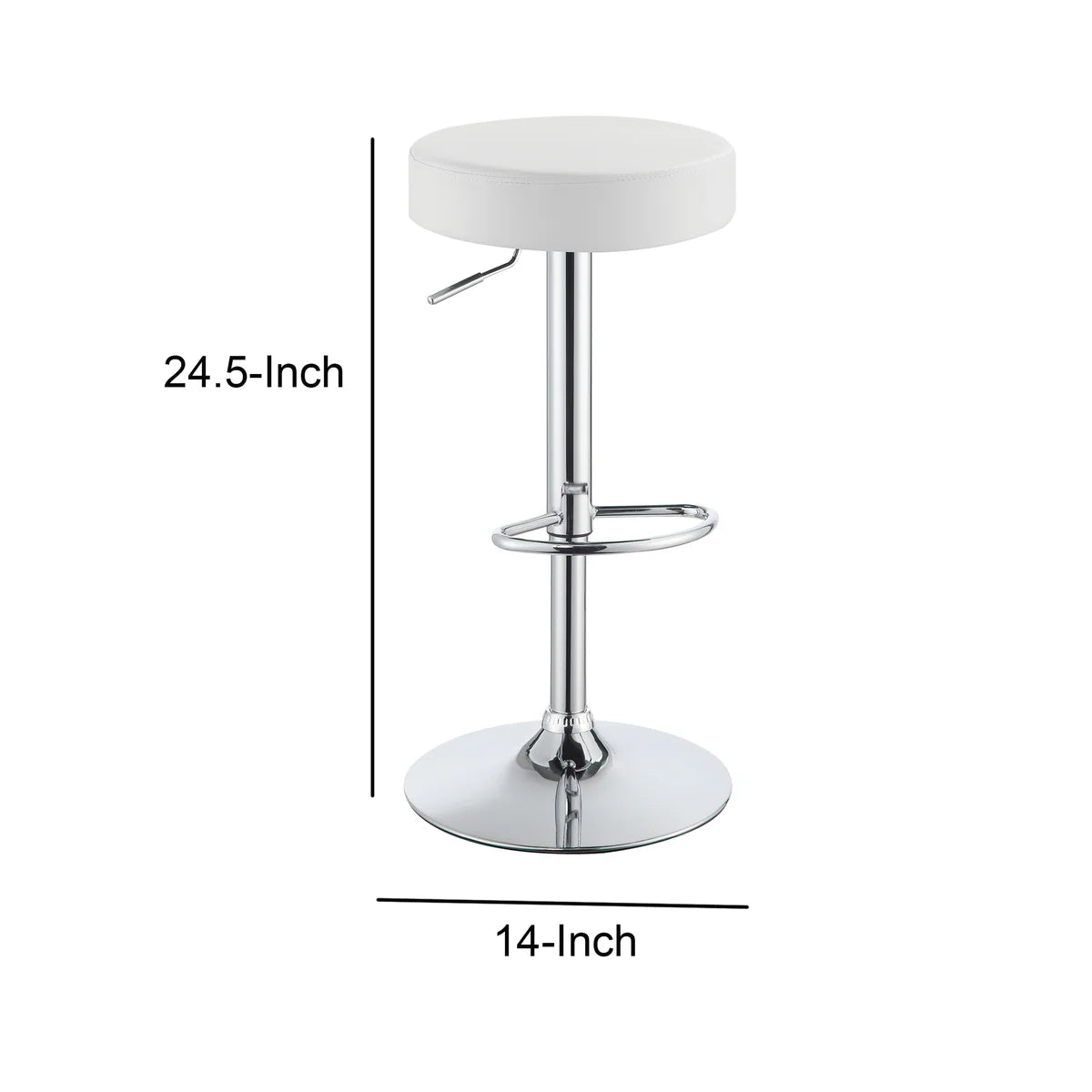 Backless Adjustable Bar Stool Stylish and Elegant - Modern Home Bar Furniture in White