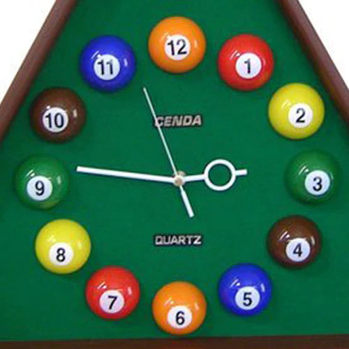 Pool Theme Triangular Shape Plastic Clock, Multicolor