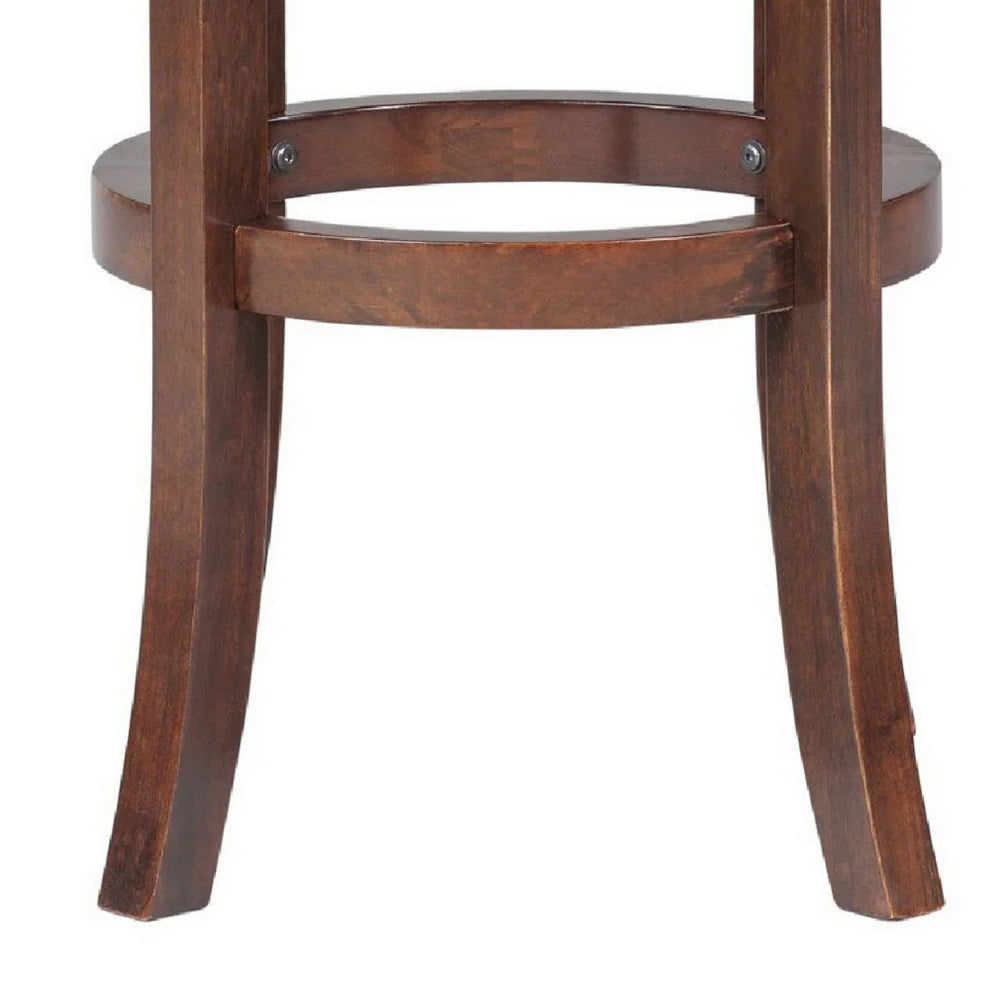 Ovi Bar Stool with Swivel and Footrest for Home Bar - Cappuccino Brown and Black