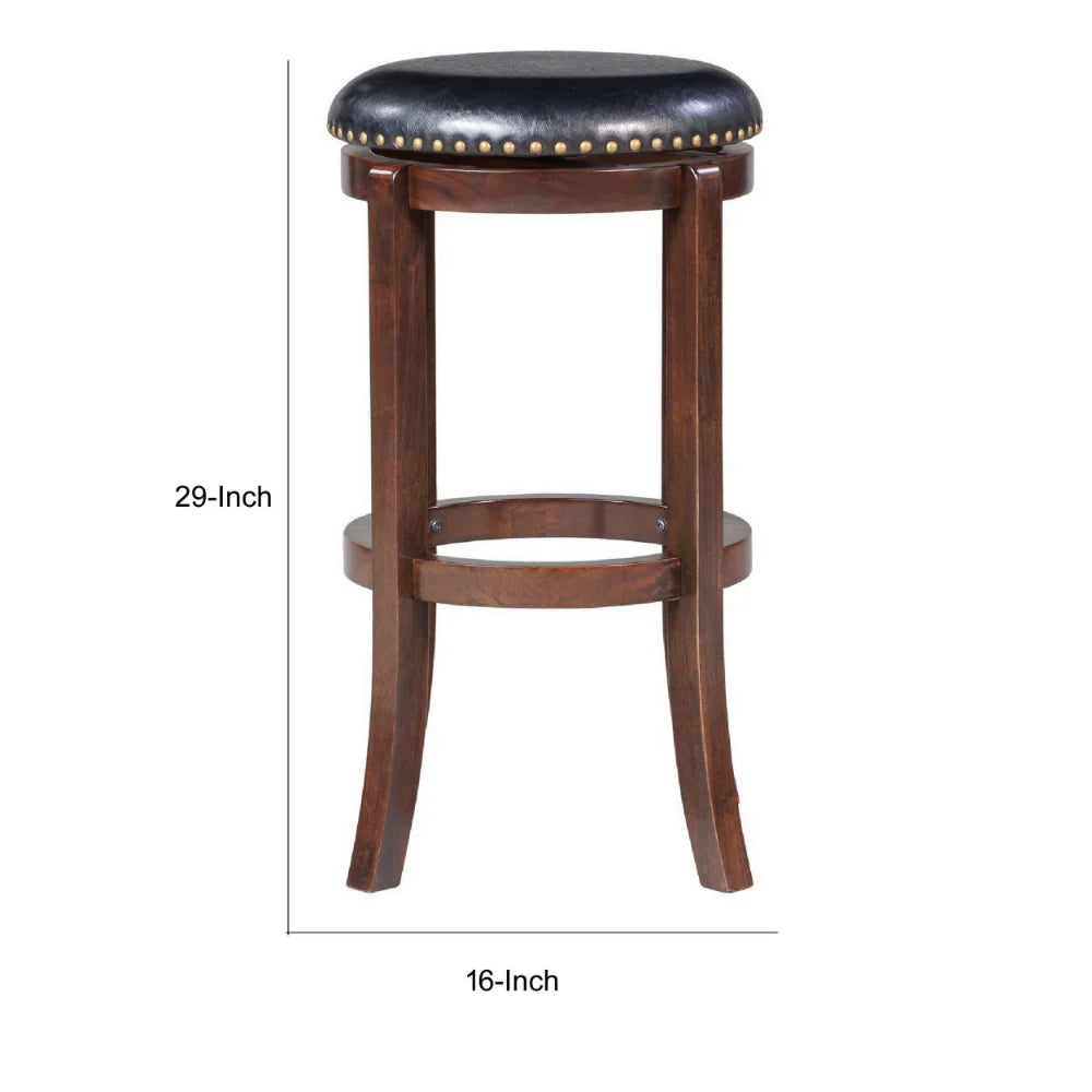 Ovi Bar Stool with Swivel and Footrest for Home Bar - Cappuccino Brown and Black