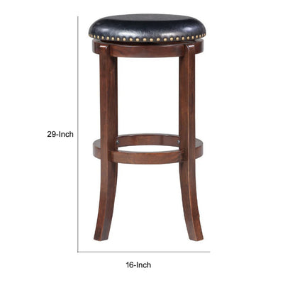Ovi Bar Stool with Swivel and Footrest for Home Bar - Cappuccino Brown and Black