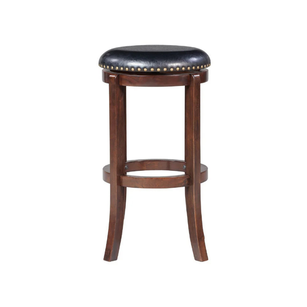 Ovi Bar Stool with Swivel and Footrest for Home Bar - Cappuccino Brown and Black