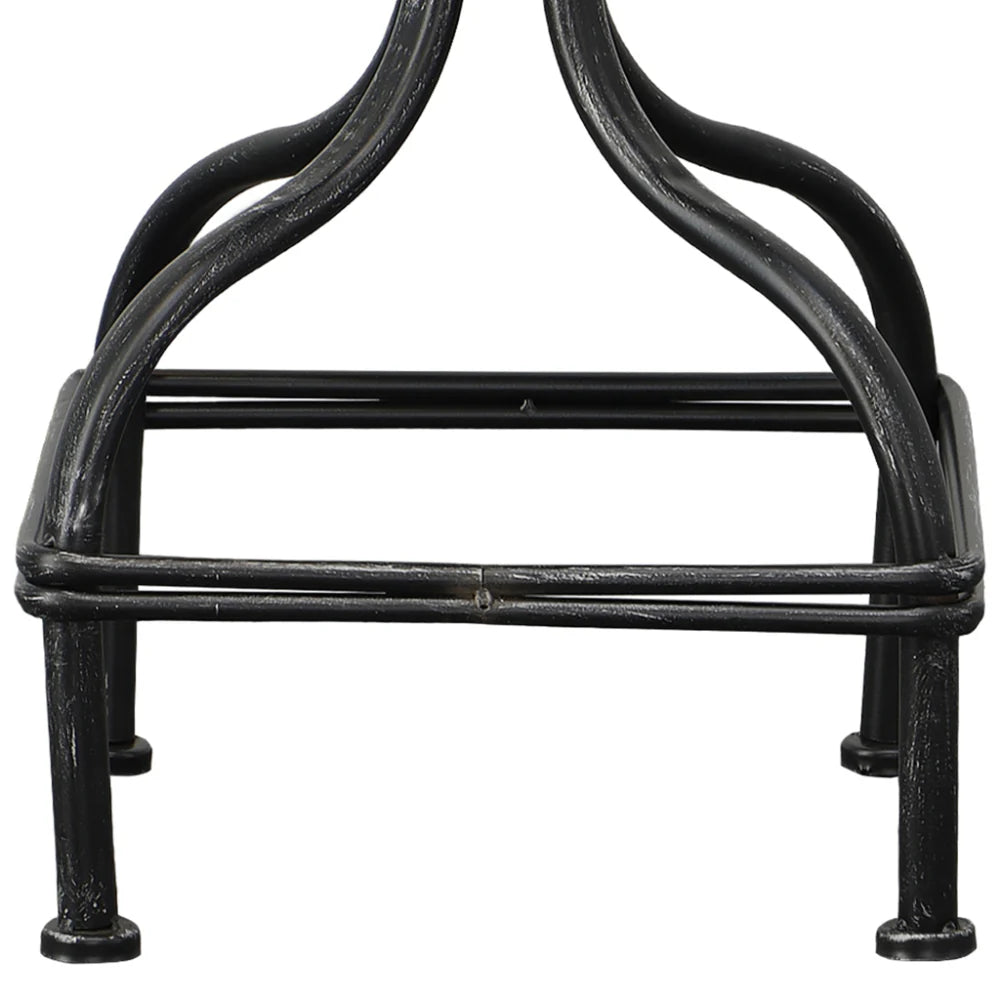 Vintage Metal Frame Swivel Counter Bar Stool with Round Padded Seat for Home Bar - Brown and Gray