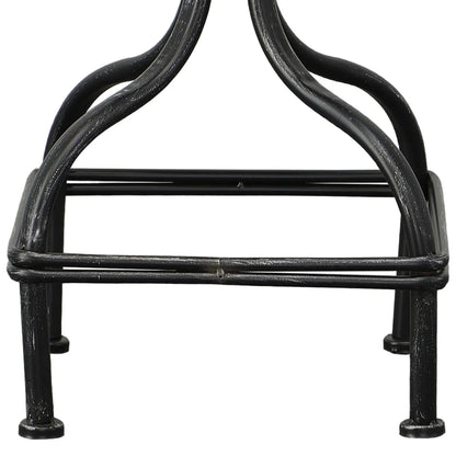 Vintage Metal Frame Swivel Counter Bar Stool with Round Padded Seat for Home Bar - Brown and Gray