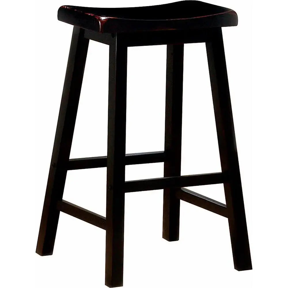 Wooden Casual Bar Height Stool, Dark Brown, Set of 2 – Casual Chic for Your Home Bar