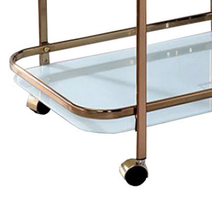 Tiana Contemporary Bar & Serving Cart in Champagne Finish
