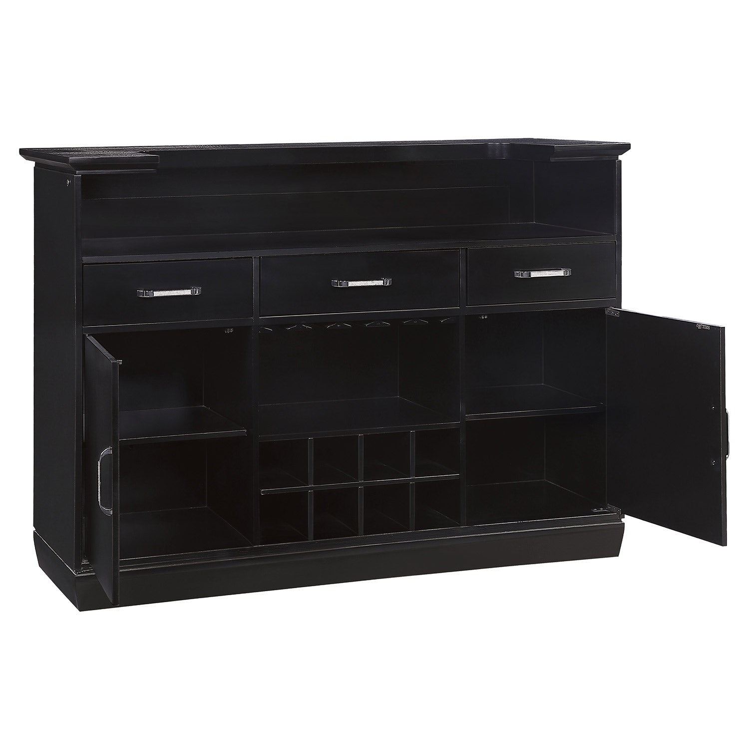 Morgen Contemporary 3-Drawer Bar Table Chic Home Bar and Cabinet