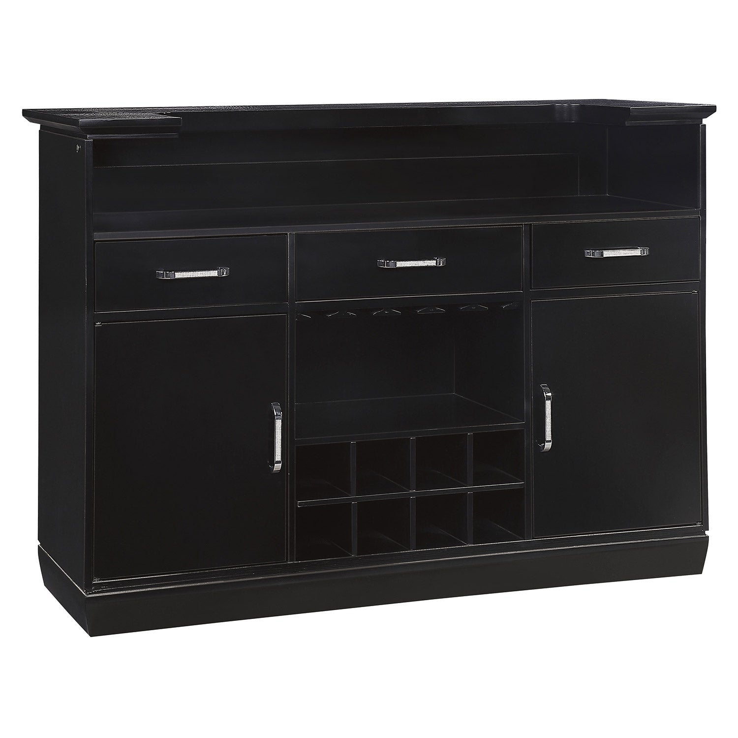 Morgen Contemporary 3-Drawer Bar Table Chic Home Bar and Cabinet