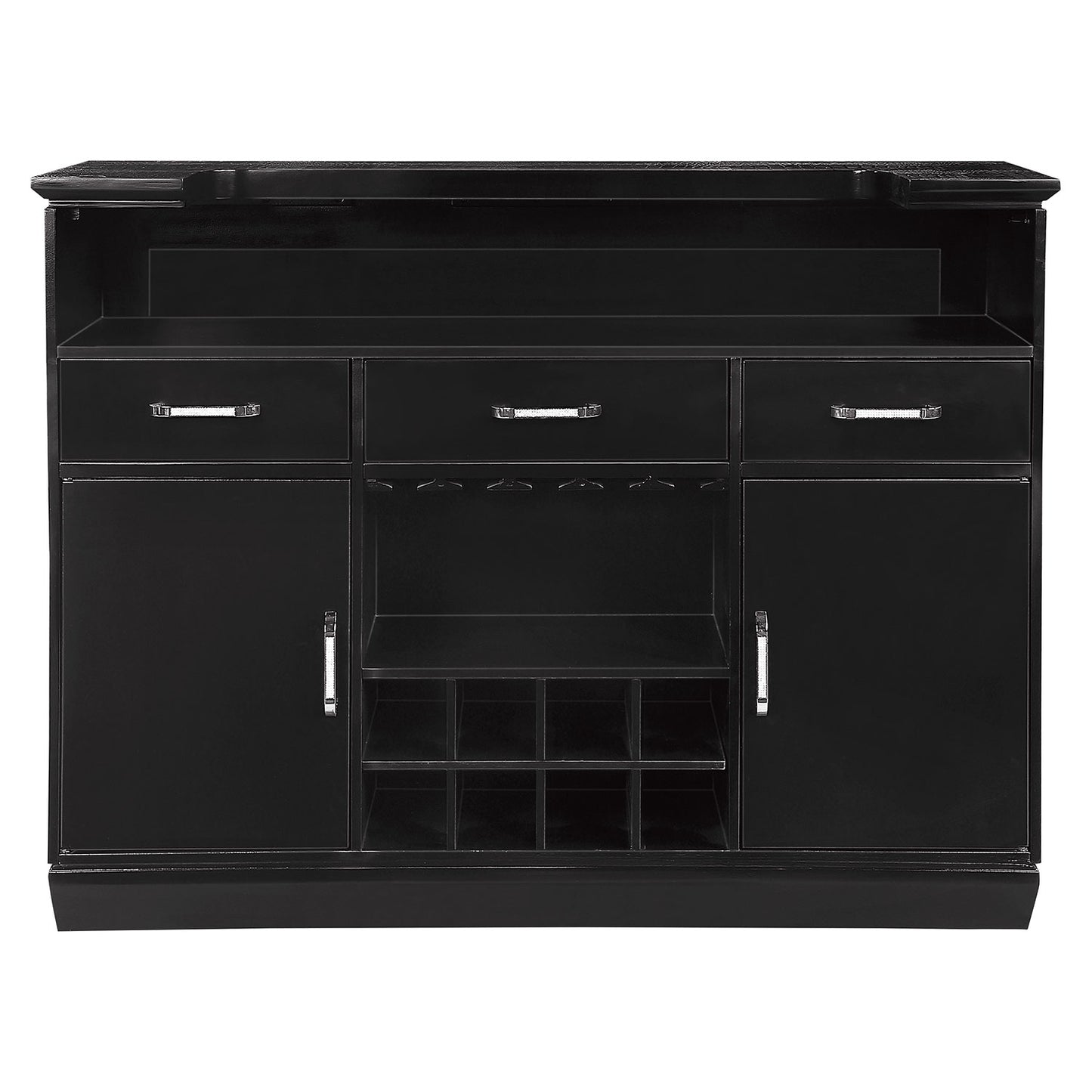 Morgen Contemporary 3-Drawer Bar Table Chic Home Bar and Cabinet