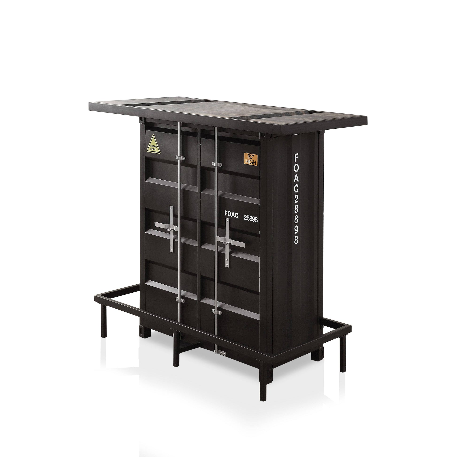 Lalka Sliding Door Bar Table in Black Stylish Home Bar and Cabinet