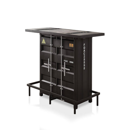 Lalka Sliding Door Bar Table in Black Stylish Home Bar and Cabinet