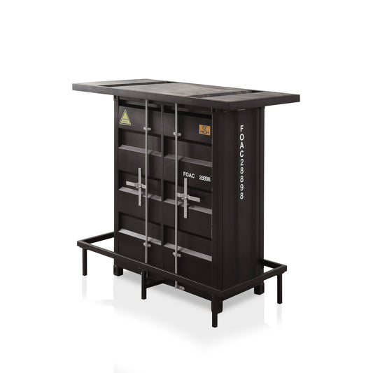 Lalka Sliding Door Bar Table in Black Stylish Home Bar and Cabinet