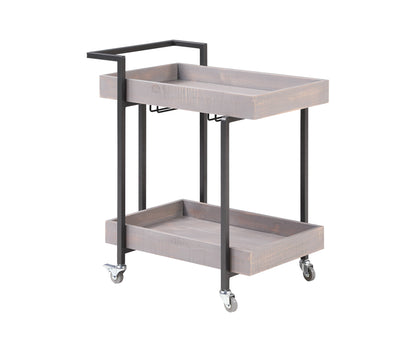 Lackomb 2-Shelf Grey Stylish Bar Cart & Serving Cart
