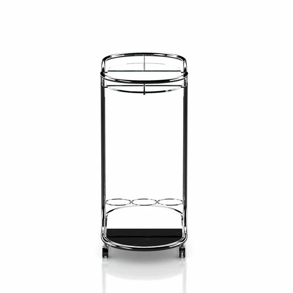Scanlin 2-Shelf Oval Shape Elegant Bar Cart & Serving Cart
