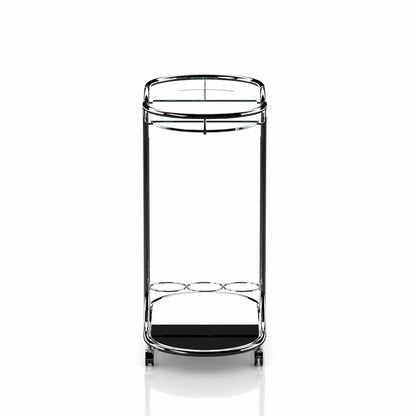 Scanlin 2-Shelf Oval Shape Elegant Bar Cart & Serving Cart