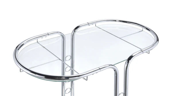 Scanlin 2-Shelf Oval Shape Elegant Bar Cart & Serving Cart