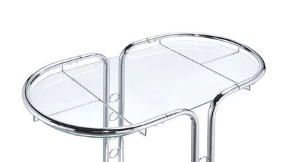 Scanlin 2-Shelf Oval Shape Elegant Bar Cart & Serving Cart