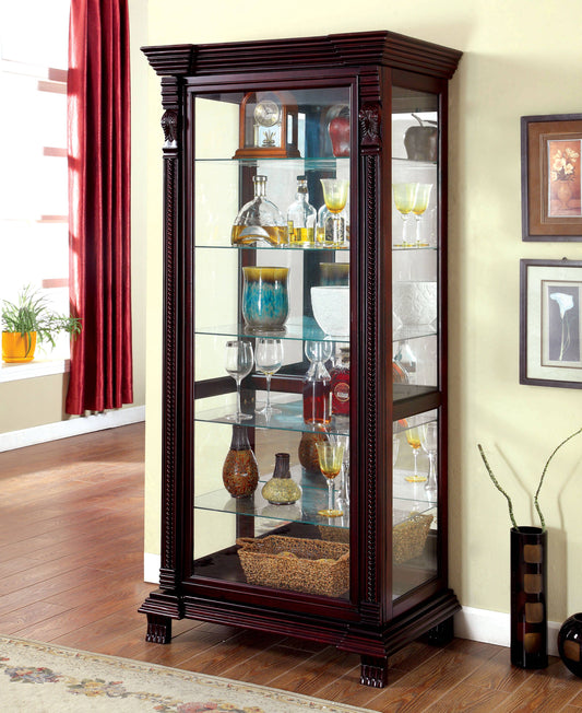 Yarni Traditional 6-Shelf Corner Home Bar and Cabinet