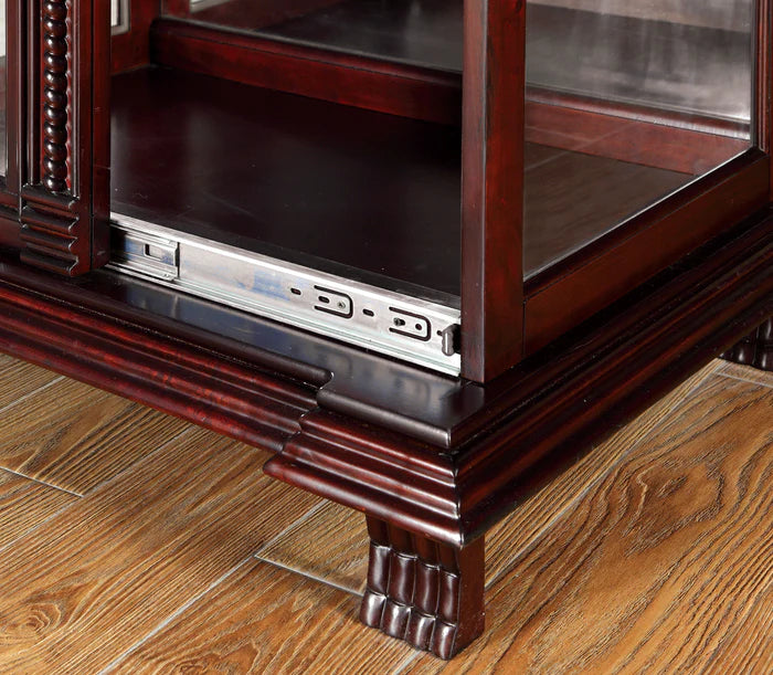 Yarni Traditional 6-Shelf Corner Home Bar and Cabinet