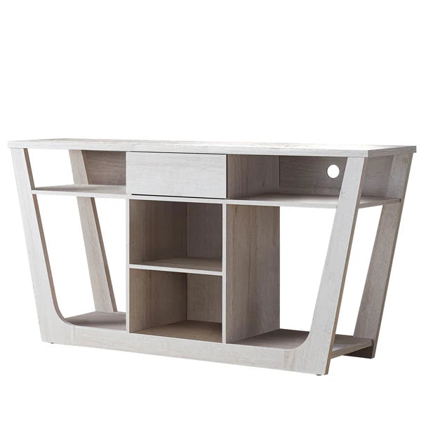 Frankl Multi-Storage Buffet in White Oak Elegant Home Bar and Cabinet