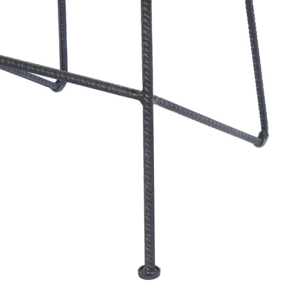 Jael 28-Inch Bar Stool: Mango Wood Saddle Seat with Iron Rod Legs – Stylish Addition to Your Home Bar