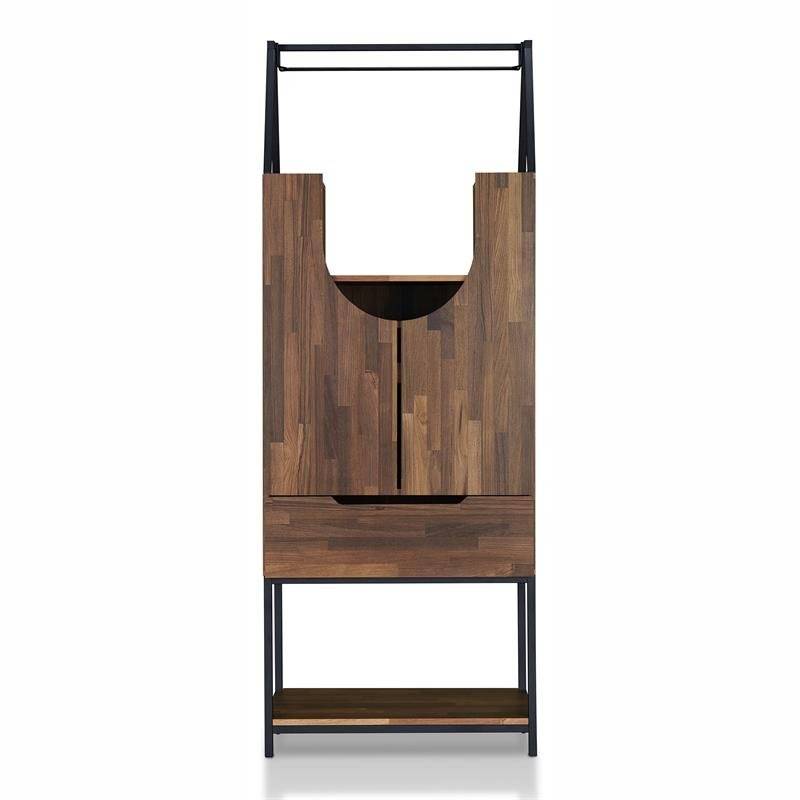 Robble Multi-Storage Wine Cabinet in Light Hickory – Home Bar & Cabinet